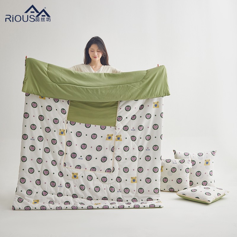 蕊丝坊家纺新款褶皱工艺泡芙棉系列抱枕被