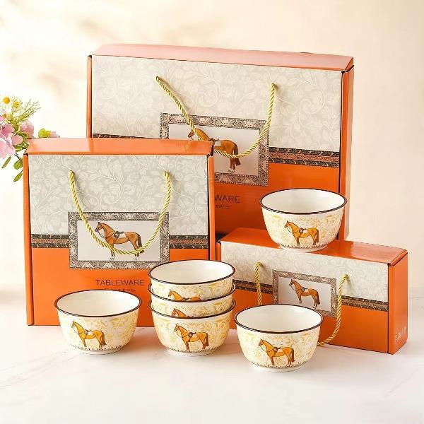 锦知兴-马上生财4碗套装开门红餐具