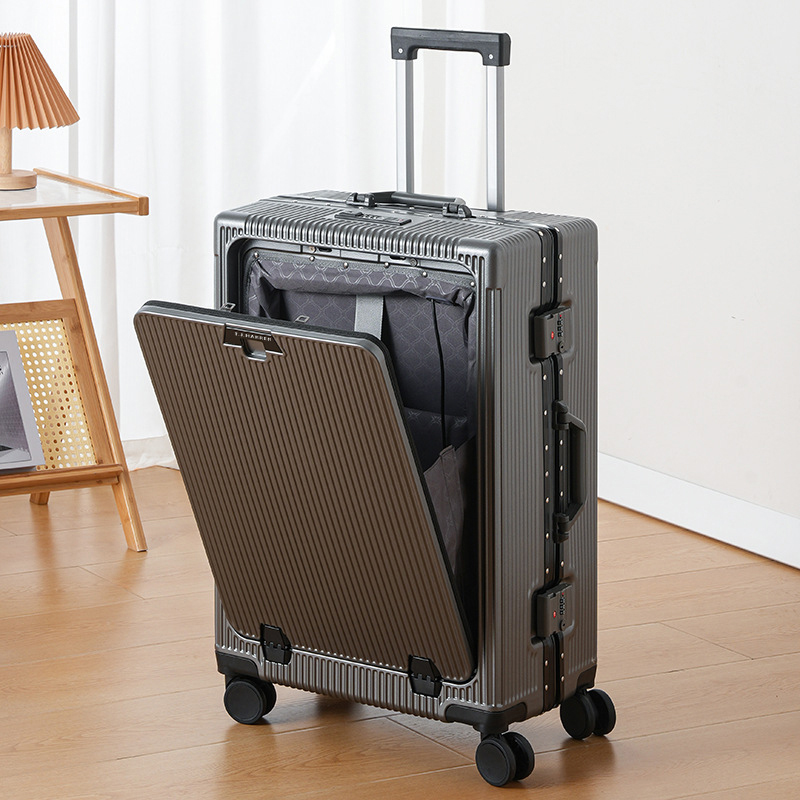 蒂捷海伦前开盖铝框拉杆箱20英寸TJ2008