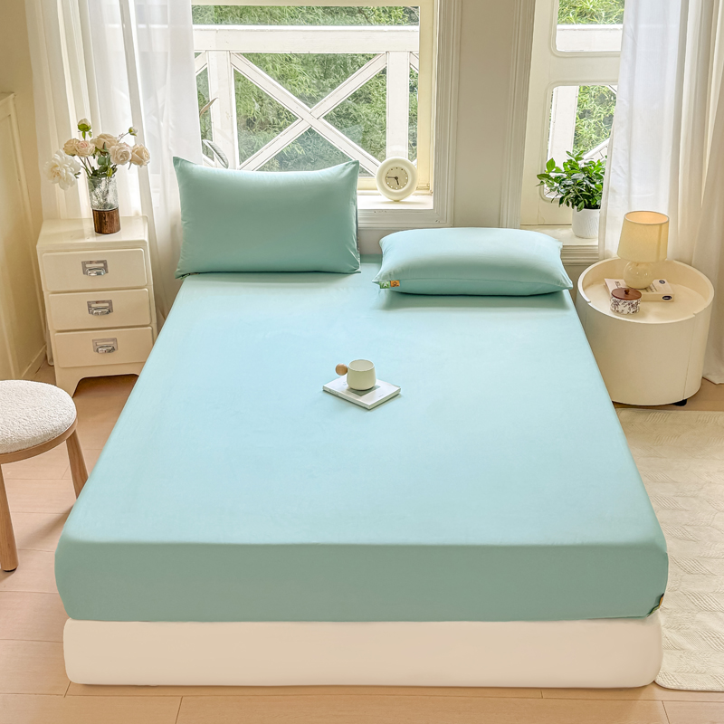 百丽安娜全棉床笠三件套（床笠款）-悠蓝