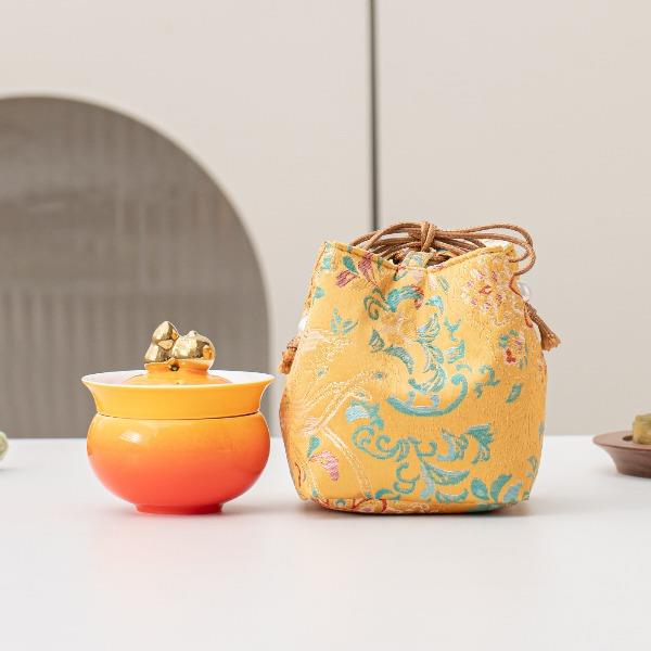 瓷语花香大吉大利快客旅行茶具套组