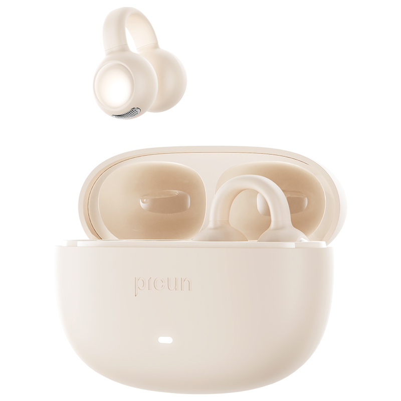 picun品存耳夹式耳机W5雾白色
