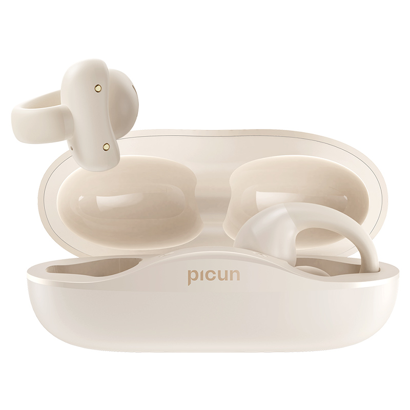 picun品存耳夹式OWS耳机W6卡其白