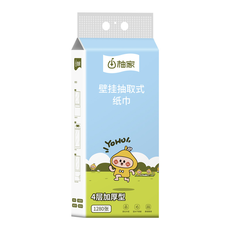 柚家壁挂抽取式纸巾1提装40320-1