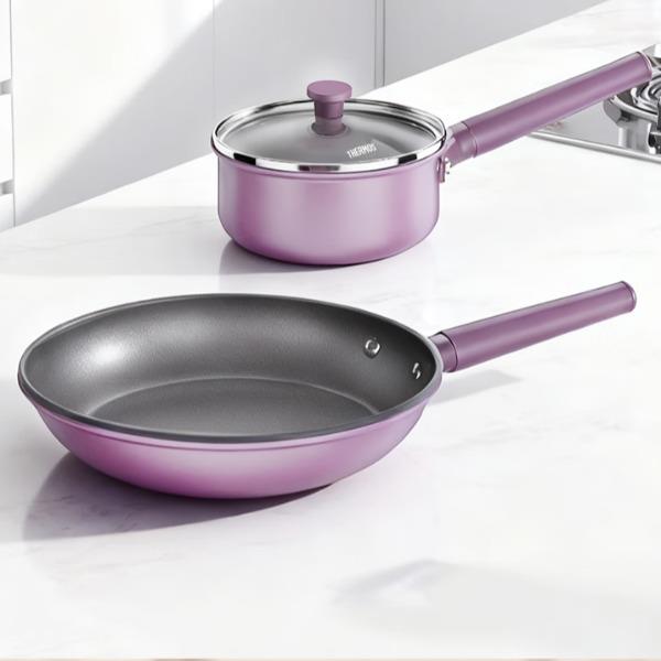 膳魔师轻雅系列不粘二件套葡提紫