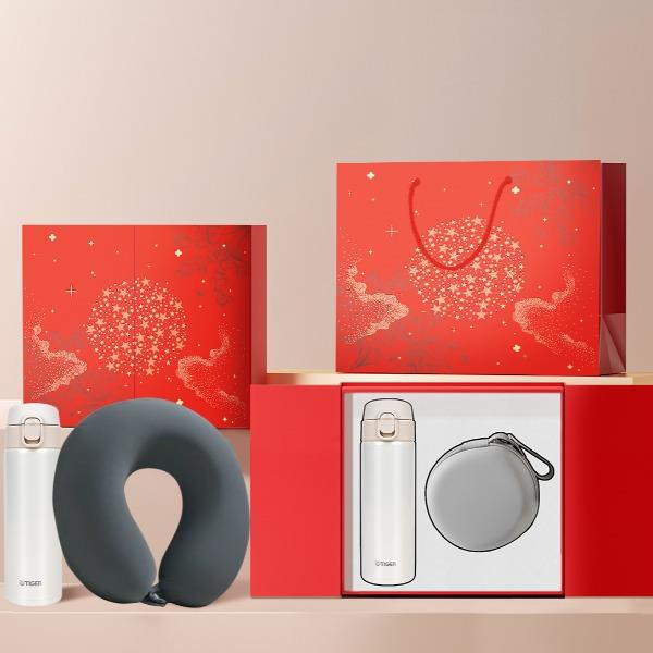 虎牌真空杯保温杯便携U型枕礼盒MMY-A48C+枕头