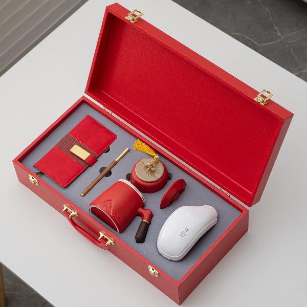 瓷语花香陶瓷办公杯笔记本护眼仪套组