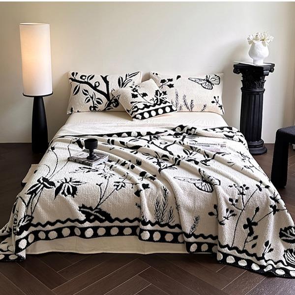 萱遇家纺阳离子大提花复合绒毯YZ-97724