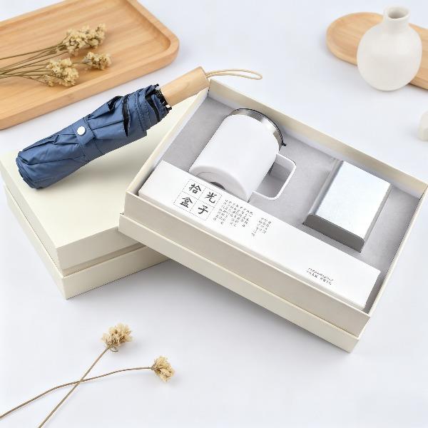 格调方圆办公套装保温马克杯笔筒雨伞三件套职场办公