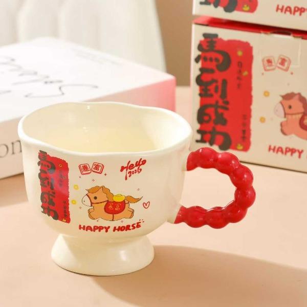 锦知兴-马到成功，可爱熊猫，花束珠把杯