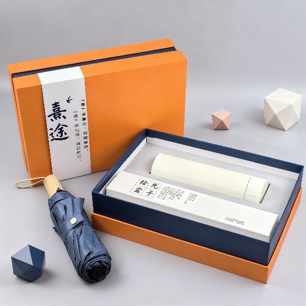 晴雨暖伴礼盒保温杯雨伞套装