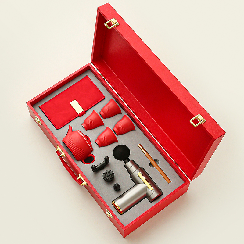 瓷语花香筋膜枪笔记本商务茶具套装