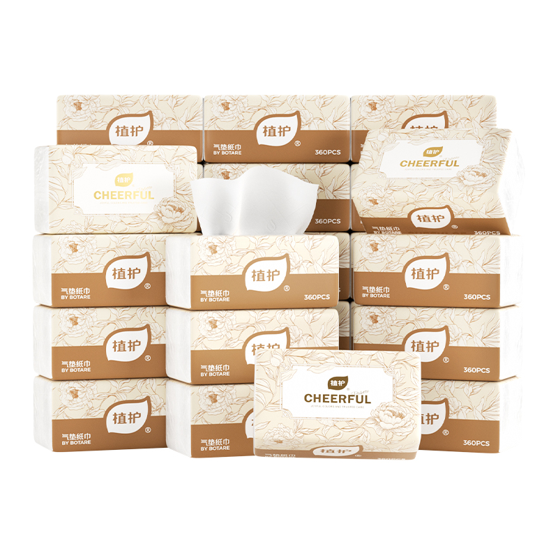 植护花野叠影气垫抽纸140*175mm/4层90抽20包/箱
