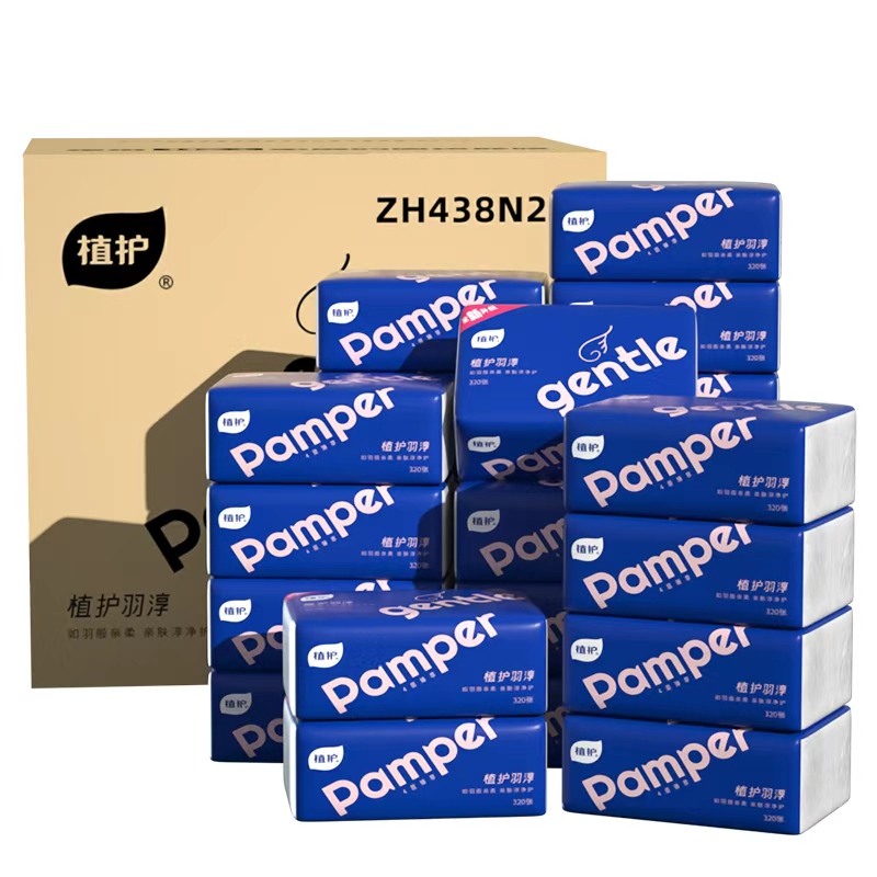 植护羽淳系列抽纸128*175mm/4层80抽24包/箱