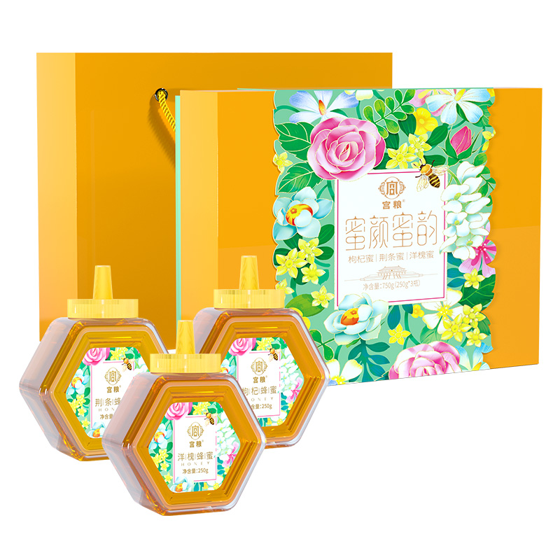 宫粮蜜颜蜜韵蜂蜜礼盒750g