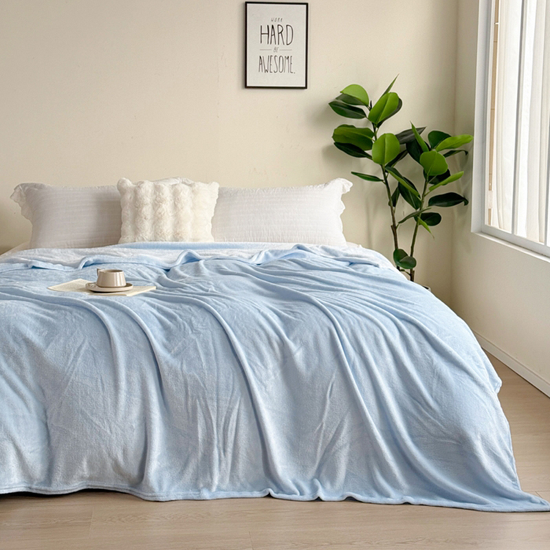 無印良品素品亲肤绒毯WYLP-LS6027