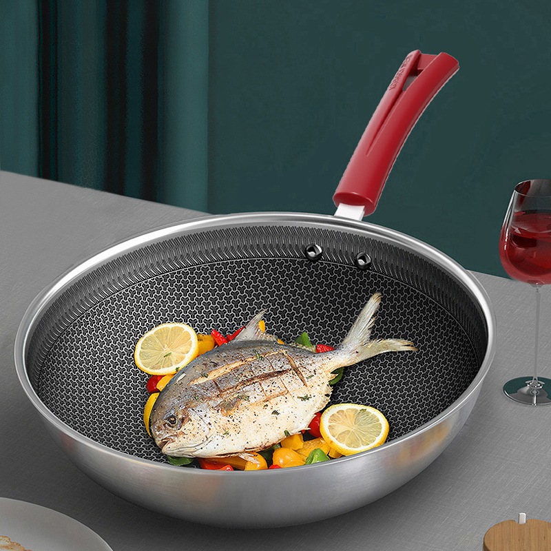 康巴赫-福乐316L蜂窝炒锅32cm无盖LPB-YX32F