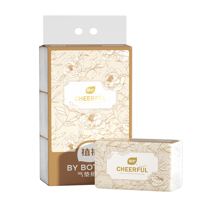 植护花野叠影气垫抽纸140*175mm/4层90抽3包/提