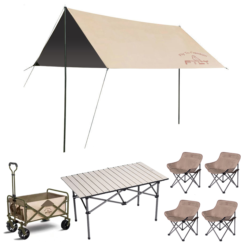 FTLY飞图乐家庭轻奢露营出游套装（天幕+桌椅+露营车）