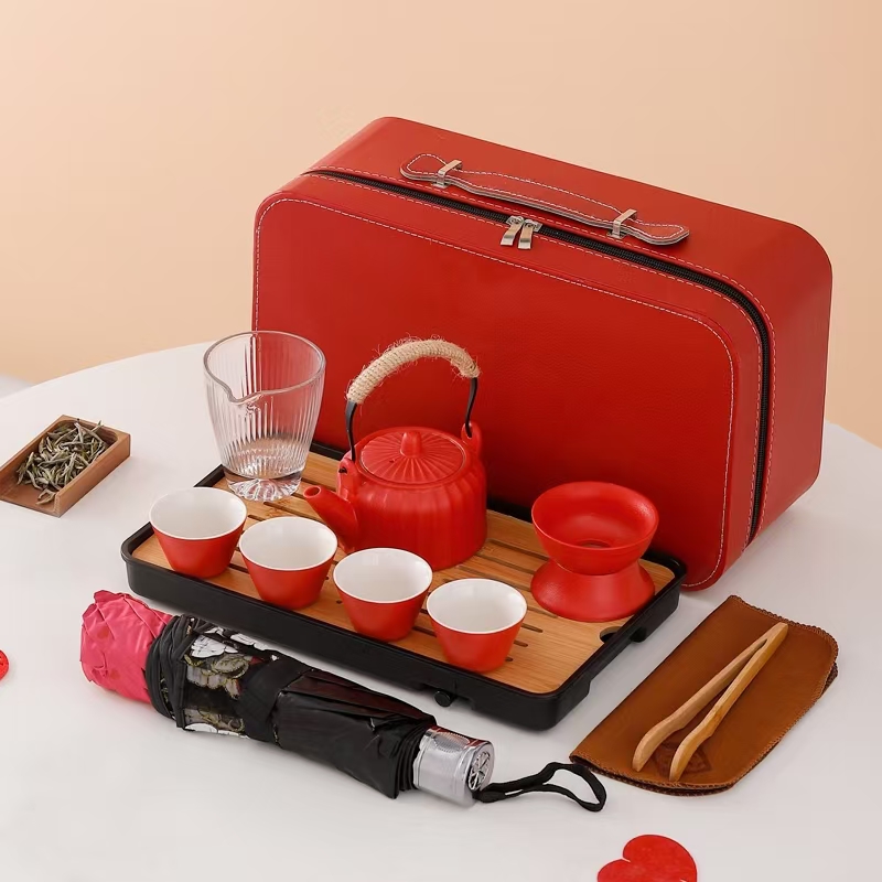 鹏翼雨伞旅行茶具套装