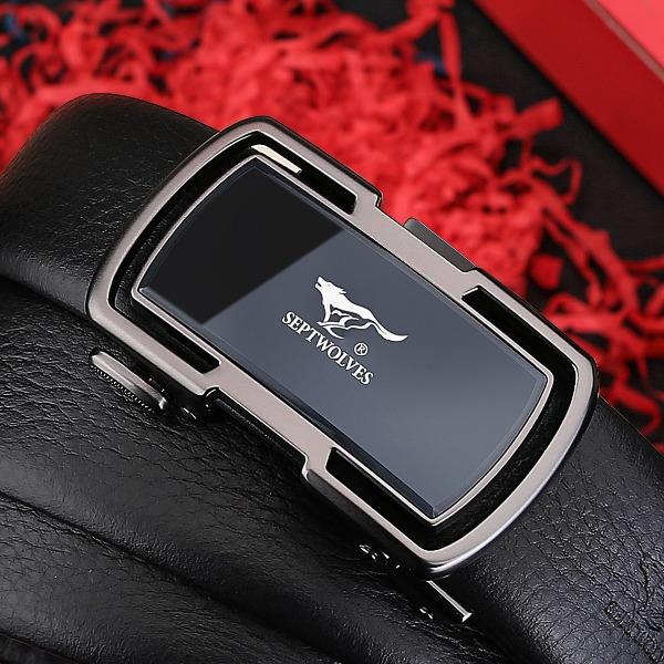 七匹狼男士头层牛皮裤腰带自动扣皮带A1393-1