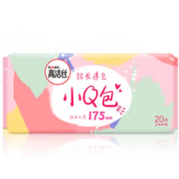 高洁丝小Q包超长无香175mm护垫20片