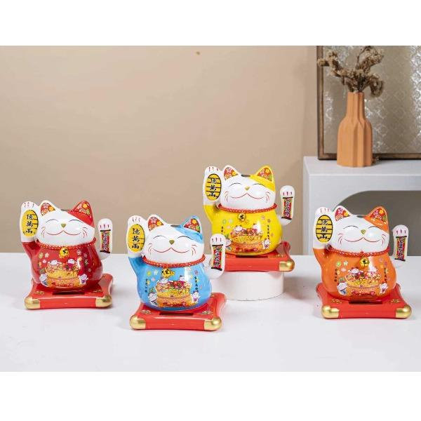 锦知兴-新款（色油）太阳能摇手招财猫