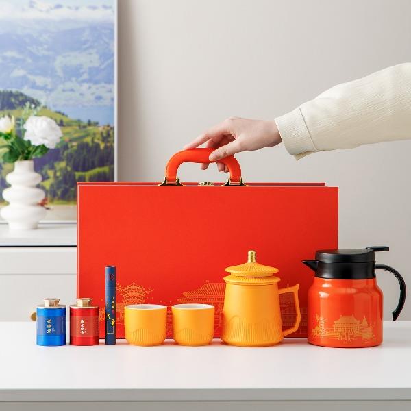 瓷语花香故宫文创办公杯焖壶茶礼套装