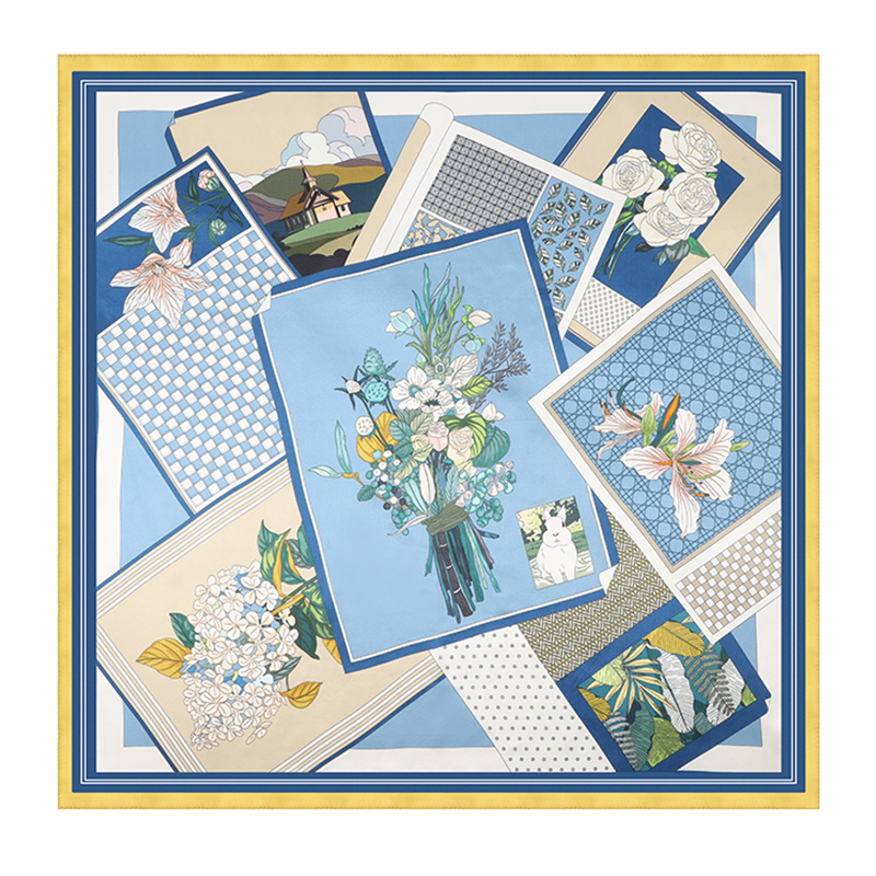 艾丝雅兰A-S034薇薇安70真丝小方巾