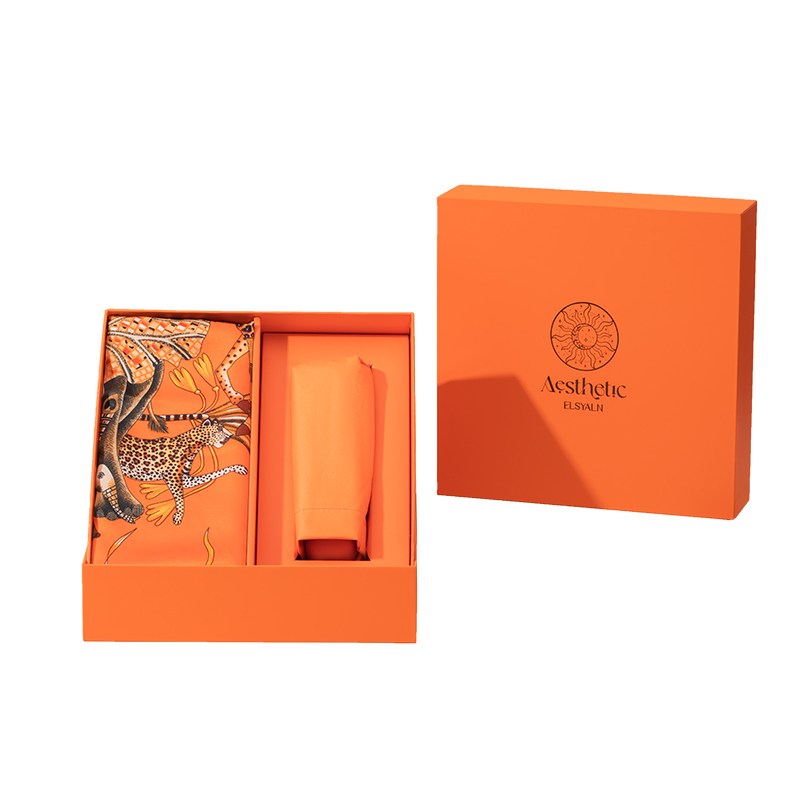 艾丝雅兰A-ZH2202薇薇安真丝方巾五折伞套装