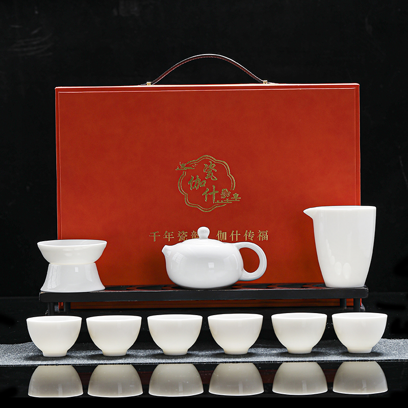 瓷伽什冰心雪韵羊脂玉套组