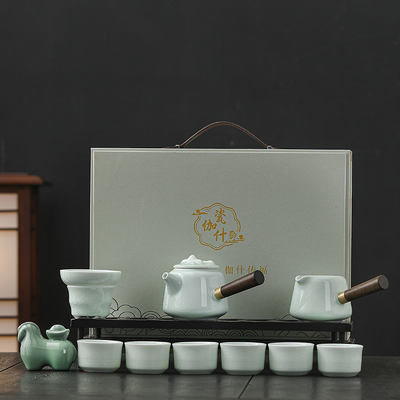 瓷伽什山和景明哥窑茶具套组