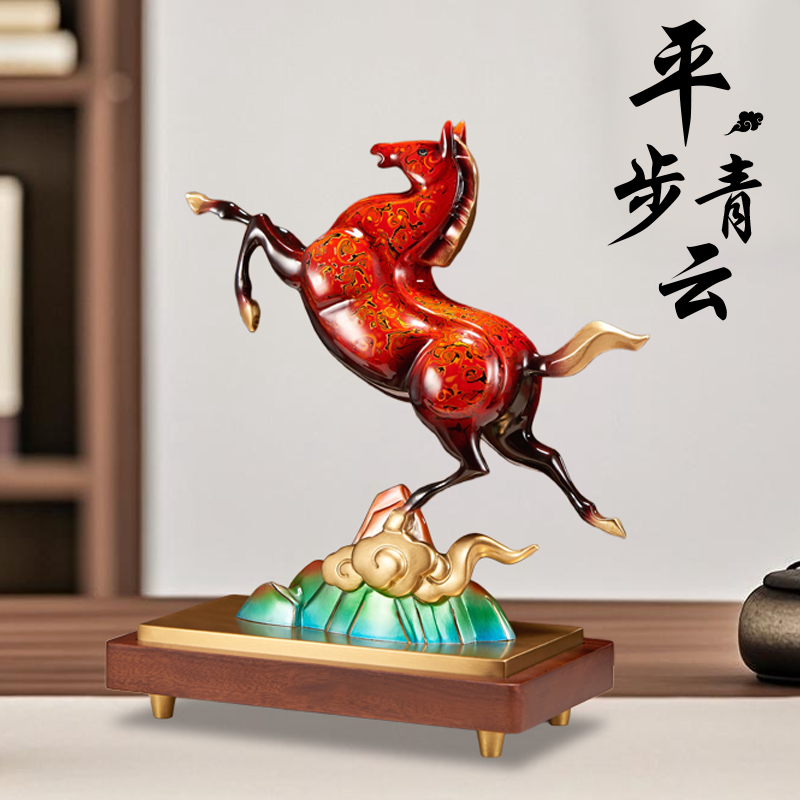 马中赤兔铜摆件年终礼品