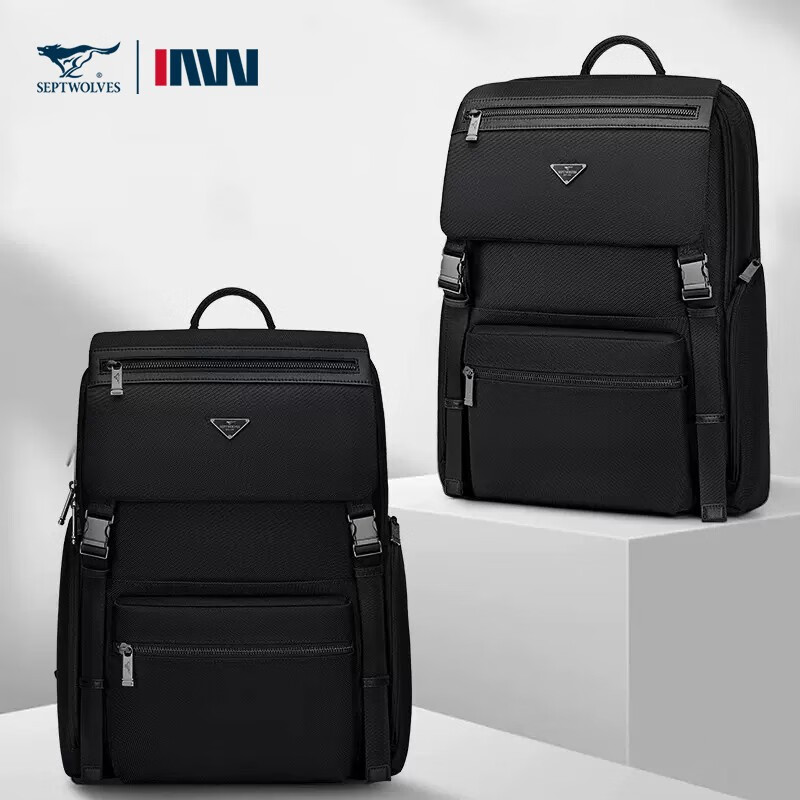 七匹狼双肩包男商务出差背包休闲CA021605-1