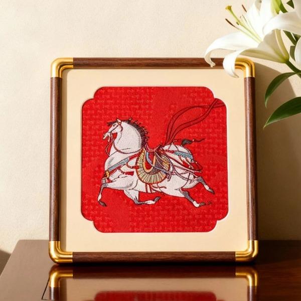 万事利文创新品真丝织锦画摆件织锦镜框画