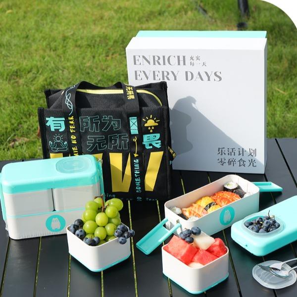 贪吃猫文创零碎食光休闲日式便当盒套装