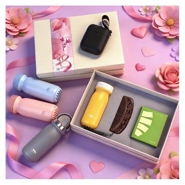 福礼掌柜绽礼·礼盒三八节女神节礼品蕉下保温杯梳子U型枕套装