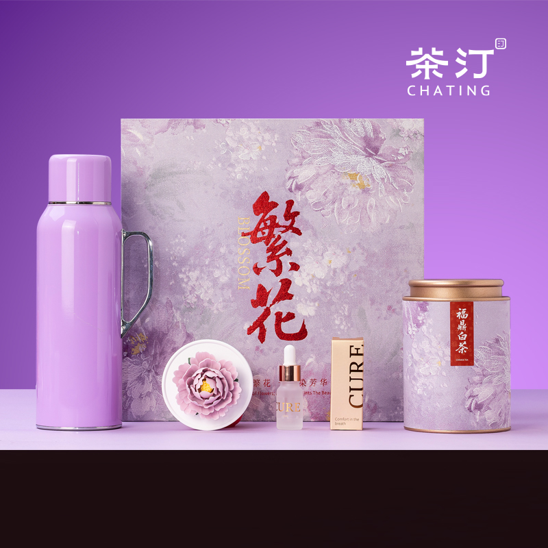 茶汀繁花非遗手捏花香薰焖壶白茶套装