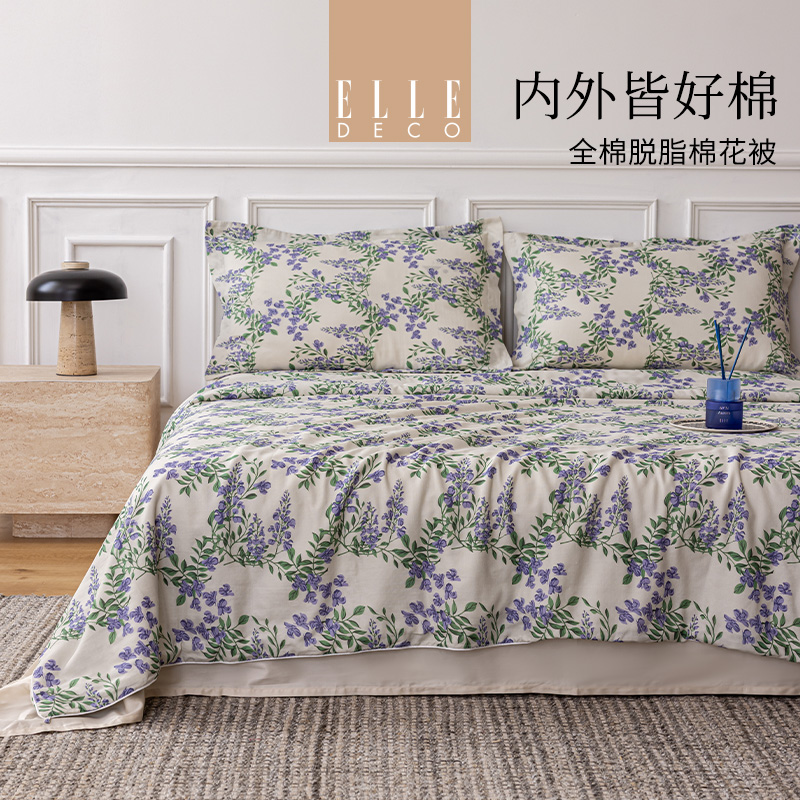 法国ELLEDECO全棉棉花夏被-花影扶疏