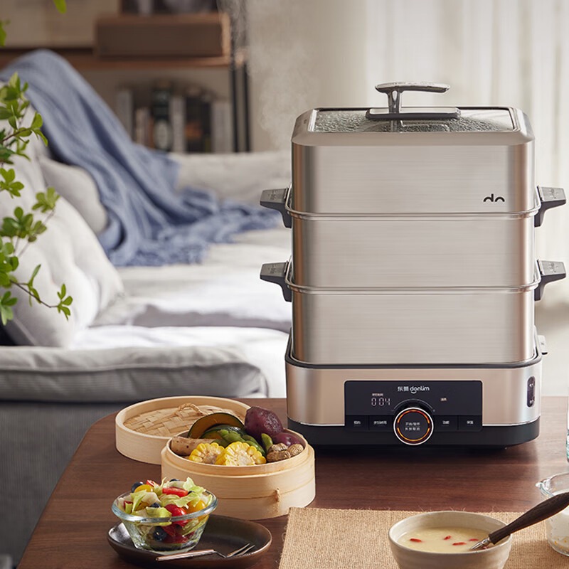 东菱三层极速电蒸锅汽锅DL-1005+DL-FS010家用