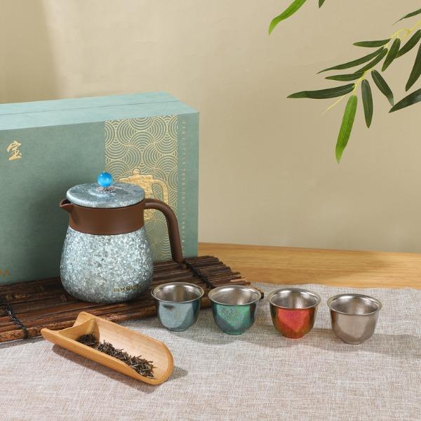 钛壶茶壶套装5件套XKH-7005
