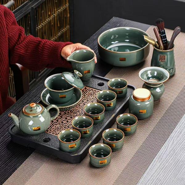 瓷语花香哥窑功夫茶具套装