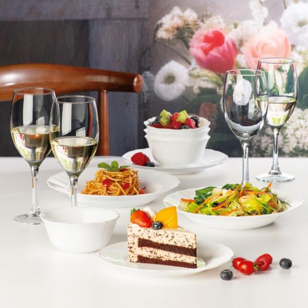 乐美雅路易十五白玉餐具12件套V7259