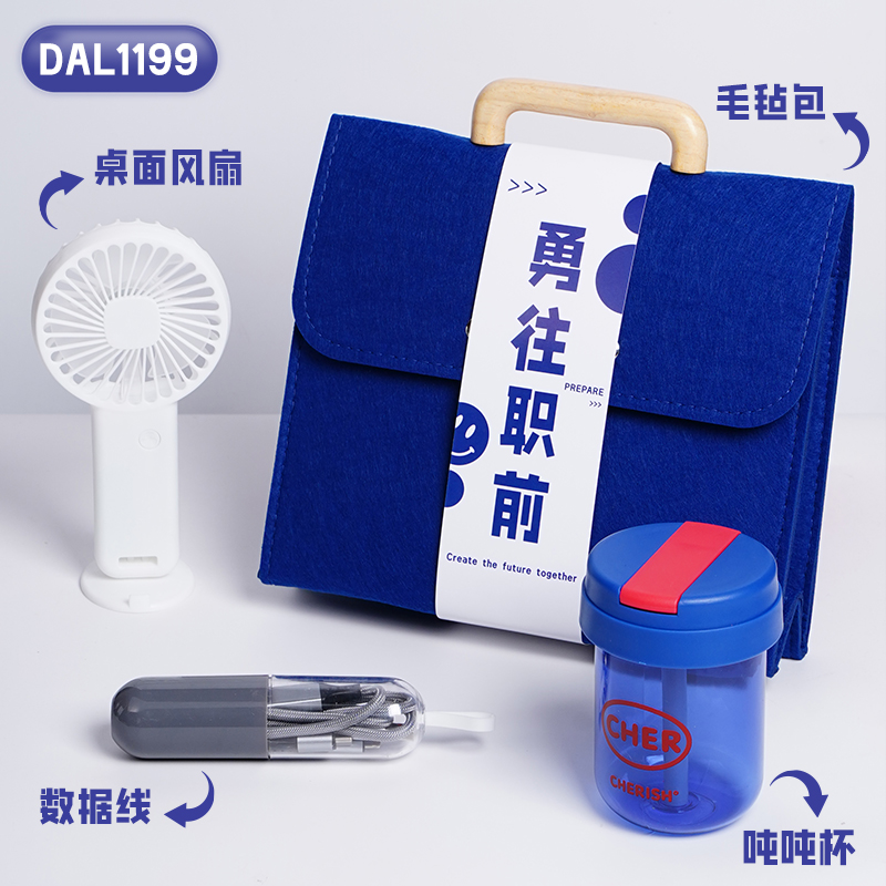 企业送新员工入职杯子风扇数据线伴手礼套装DAL1199