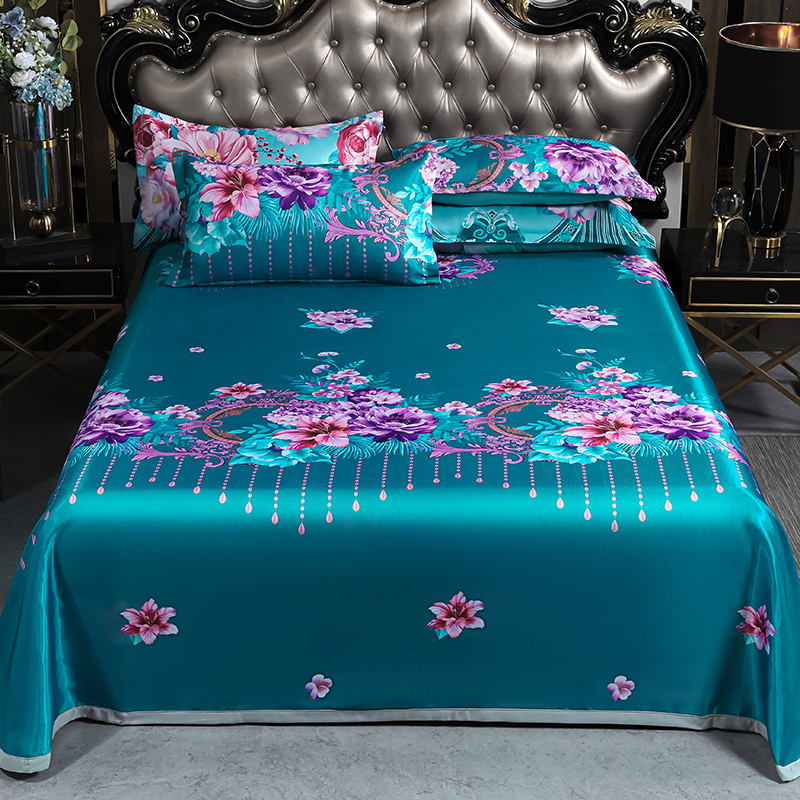 花花公子-家纺-2026新款时尚印花凉感冰丝凉席三件套