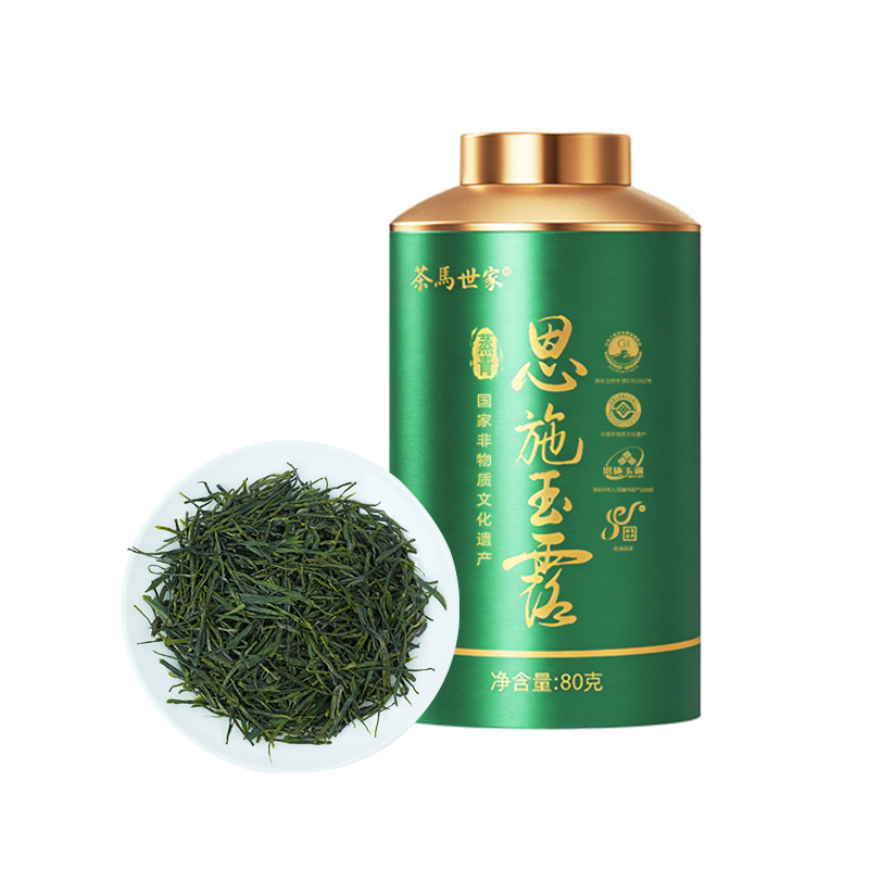 茶马世家恩施玉露特级罐装小泡袋寻味绿圆罐80g