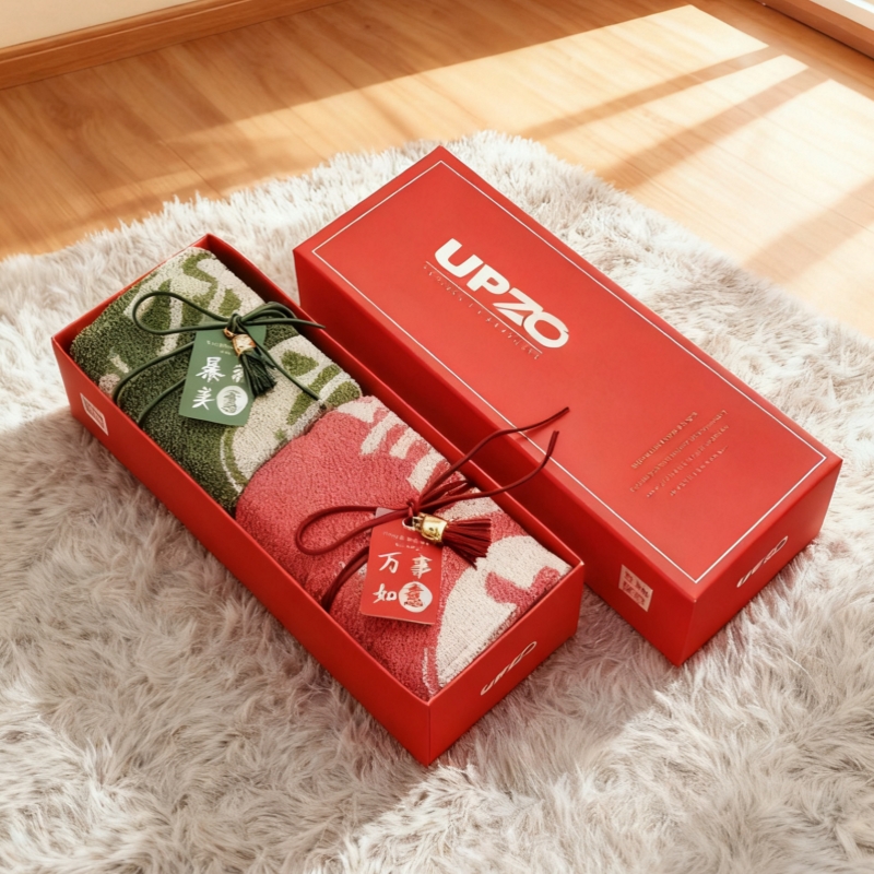 优品尚竹筑福大方巾双条25802