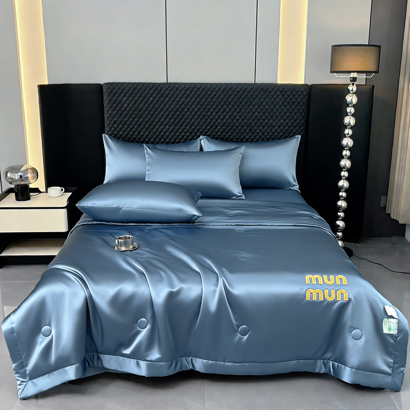 花花公子-家纺-凉感冰丝刺绣轻奢刺绣四件套