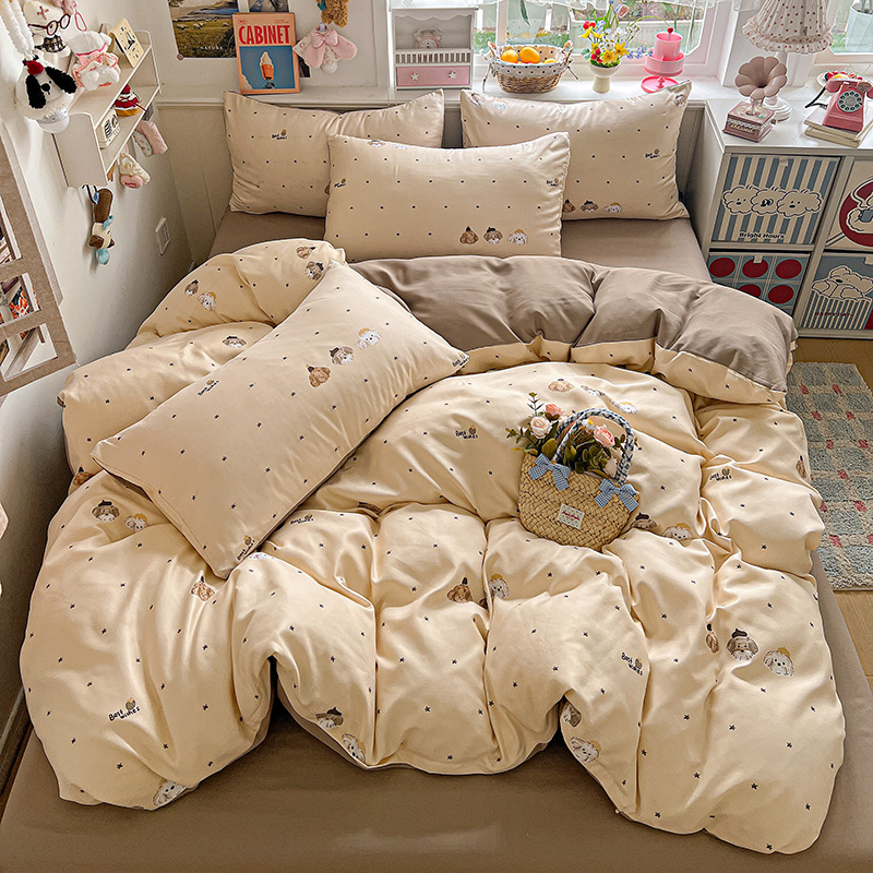 花花公子-家纺-云感色织提花亲肤四件套