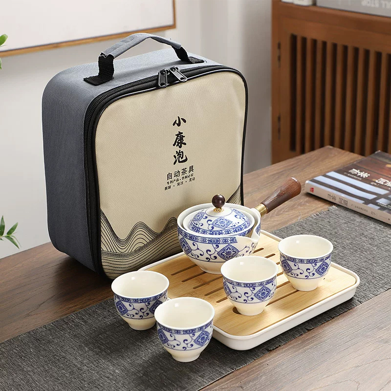 金镶玉青花小康泡便捷旅行茶具套装